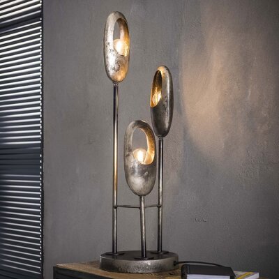 Lampe de table 3 lampes 21x21x69 cm en métal fintion argent - AMP