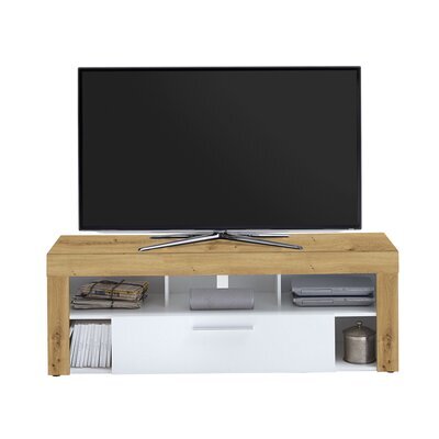 Meuble TV 1 tiroir 150 cm chêne et blanc - VERSO