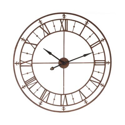 Horloge d'usine ronde 102 cm en fer marron vieilli