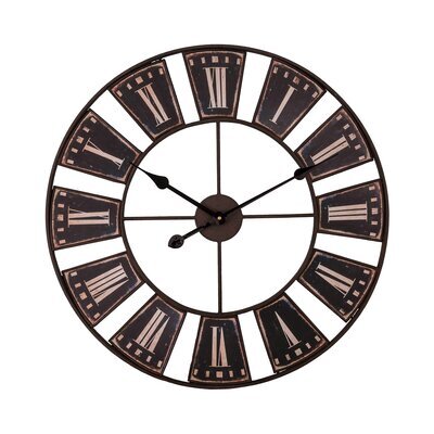 Horloge industrielle ronde 60 cm en fer noir vieilli