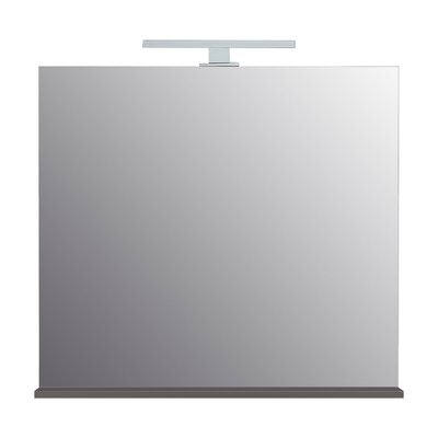 Miroir de salle de bain avec LED 76x15x75 cm gris foncé