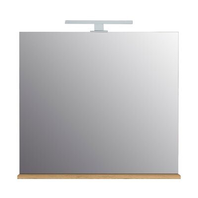 Miroir de salle de bain avec LED 76x15x75 cm chêne