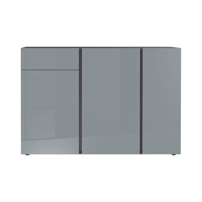 Commode 3 portes et 1 tiroir gris clair et gris foncé - BRYANZ