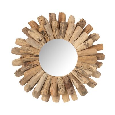 Miroir rond 35 cm en bois flotté naturel