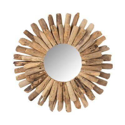 Miroir rond 70 cm en bois flotté naturel