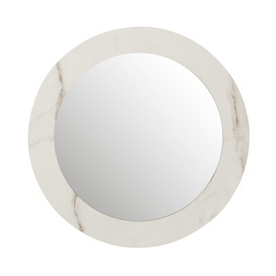 Miroir rond 60 cm effet marbre blanc
