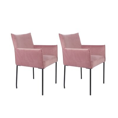 Lot de 2 fauteuils repas en velours rose