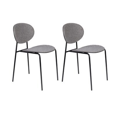 Lot de 2 chaises 43x51,5x77,5 cm en tissu gris