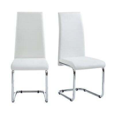 Lot de 2 chaises 54x42x101 cm en pvc blanc - SKOLL