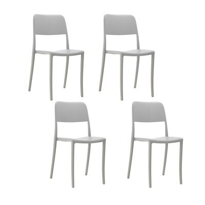 Lot de 4 chaises de jardin 52,5x45x83 cm grises