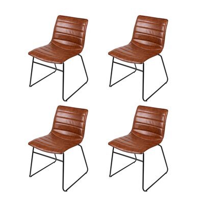 Lot de 4 chaises repas 55x45x78 cm en PU marron