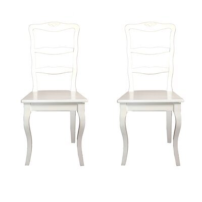 Lot de 2 chaises en sapin 45x60x105 cm blanc