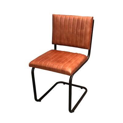 Chaise industrielle 43x53x89 cm en cuir et fer