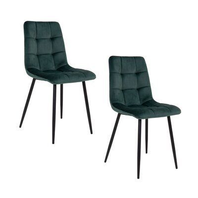 Lot de 2 chaises 55x44x86 cm en velours vert foncé - GELLER