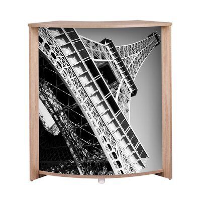 Bar 96,7x44,9x104,8 cm chêne et décor tour Eiffel - KAPIK
