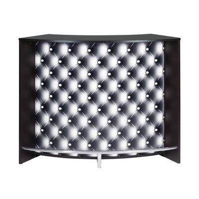 Bar 134,5x55,3x104,8 cm noir et décor capitons - KAPIK