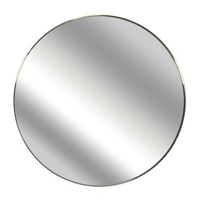Miroir rond plat 55 cm en aluminium doré