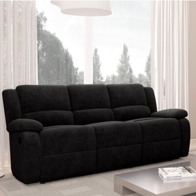 Canapé de relaxation 3 places 193x93x96 cm en microfibre noir - VALIA