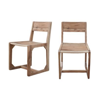 Lot de 2 chaises 47,5x47,5x79 cm en acacia vernis - KANTE
