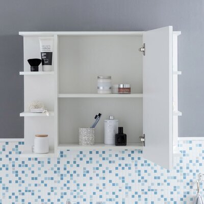 Armoire de salle de bain 1 porte 80x64,5x20 cm blanc