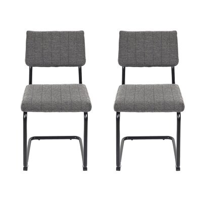 Lot de 2 chaises 56x47x84 cm gris anthracite et noir