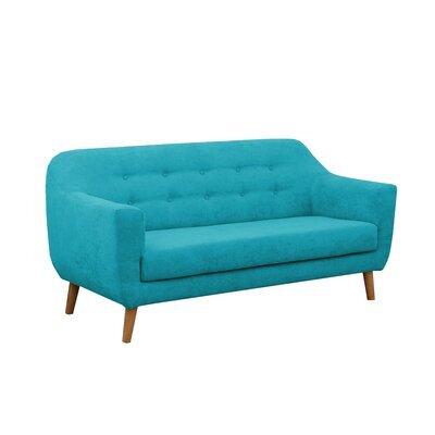 Canapé 2 places en tissu turquoise - ANNECY