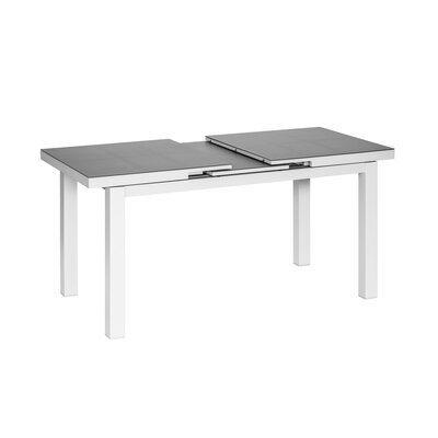Table de jardin extensible 180/240 cm en verre gris perle - VILA