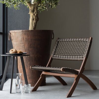 Chaise relax pliante 60x78x73 cm en eucalyptus et polyéthylène marron