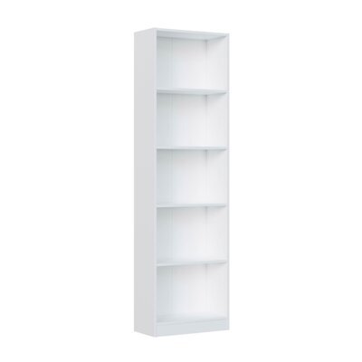 Bibliothèque 5 niveaux 52x25x180 cm blanc