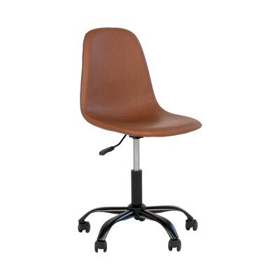 Chaise de bureau 48x44x94 cm en PU marron - DOLVA