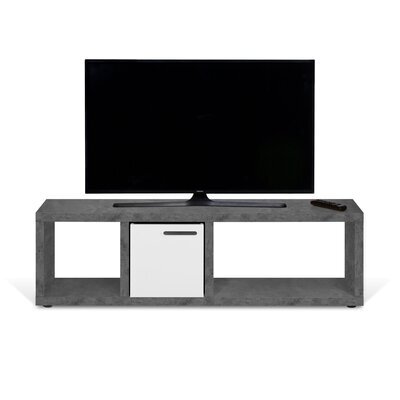 Meuble TV 150x34x45 cm décor gris béton - POPPY
