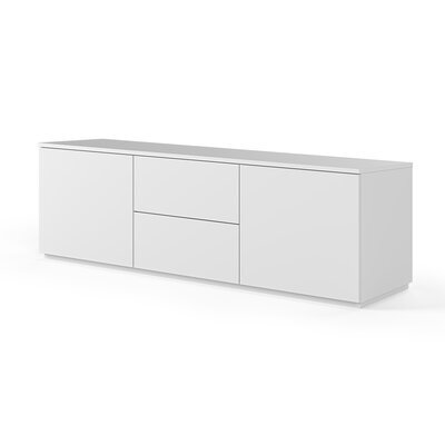 Meuble TV 2 portes 2 tiroirs blanc mat