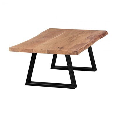 Table basse 115x60x40 cm en bois d'acacia massif et métal - FLYNN
