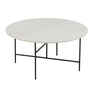 Table basse ronde 80x39 cm en porcelaine blanche - KAYEL