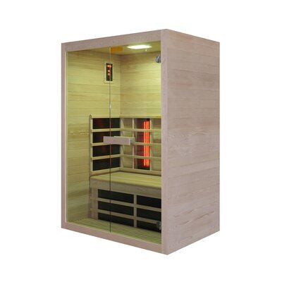 Sauna infrarouge 129x90,7x190 cm en bois naturel