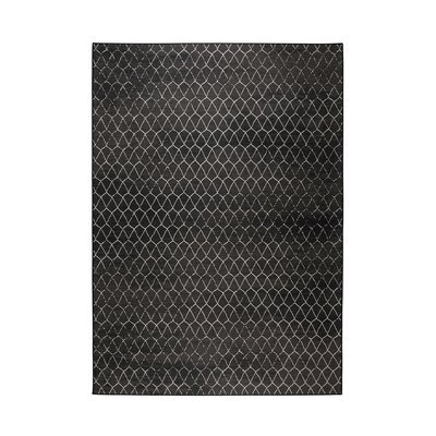 Tapis d'extérieur 170x240 cm en tissu noir - CROSSLEY