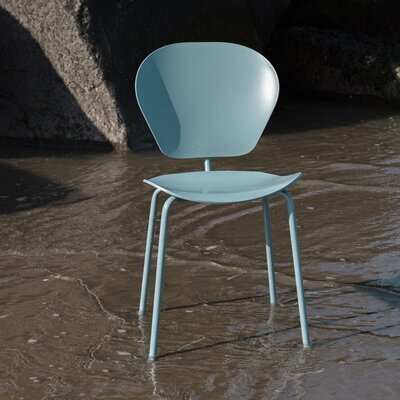 Chaise repas 55x43x85,5 cm en plastique recyclé bleu - THE OCEAN