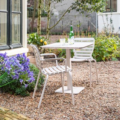 Table bistrot de jardin 71x71x75 cm en aluminium blanc - VONDEL