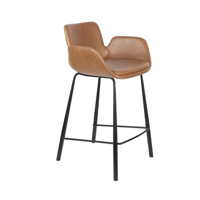 Chaise de bar 54x57x91,5 cm en PU marron - BRIT