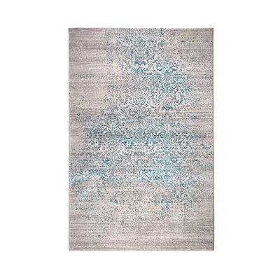 Tapis 160x230 cm en tissu bleu et gris - MAGIC