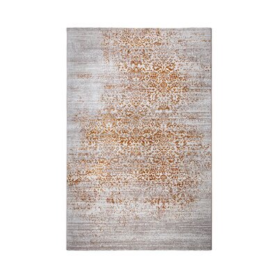 Tapis 160x230 cm en tissu orange et gris - MAGIC