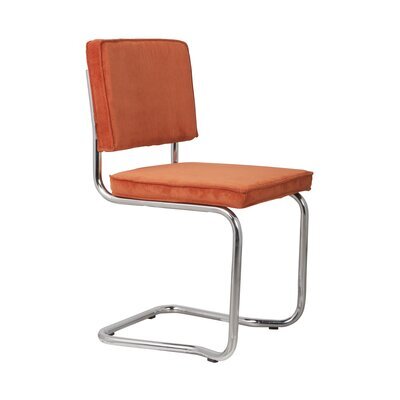Chaise repas 50x48x85 cm en tissu côtelé orange - RIDGE
