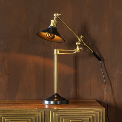Lampe de bureau 64x18x50 cm en fer noir et doré