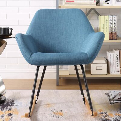 Rocking chair 70x89x88 cm en tissu bleu