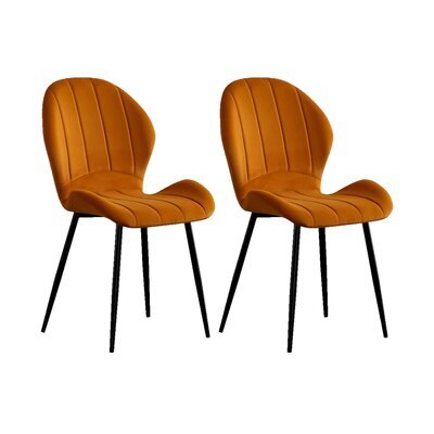 Lot de 2 chaises 51x60x93 cm en velours doré - BOLIV