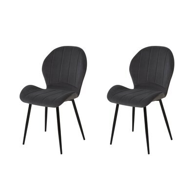Lot de 2 chaises 51x60x93 cm en velours gris foncé - BOLIV