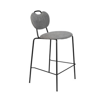 Chaise de bar 52x51x95 cm en tissu gris - AVERY