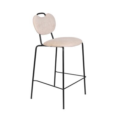 Chaise de bar 52x51x95 cm en tissu rose clair - AVERY