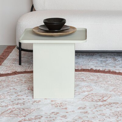 Table d'appoint carrée 44x40 cm en fer ivoire - ARRAY