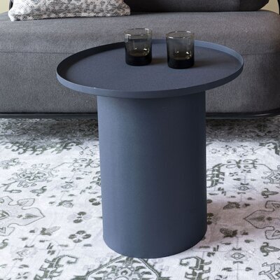 Table d'appoint ronde 45,5x45 cm en aluminium bleu foncé - ARRAY